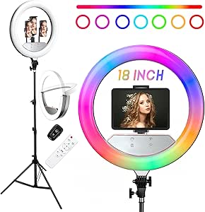 New Crystal 18 Inch Double Sided RGB Fill Light for YouTube TikTok Video Shooting