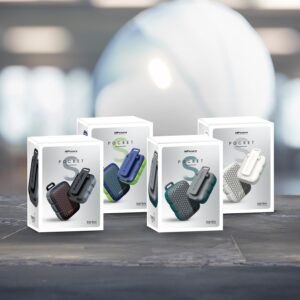 HiFuture Pocket S Mini Portable & Wearable Speaker, 8hrs Playtime, Premium Look, Magnetic Clip, IPX7 Waterproof, 77 Garm lightweight, Type-C charging, Blue Color