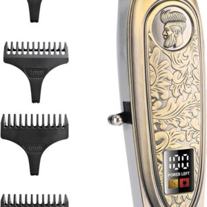 Green Lion Gentleman Cordless Rechargeable Hair Trimmer with LED Display & Oil Reminder, 3H Working Time, for Beard, face