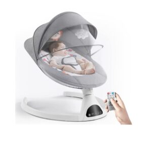 Electric Baby Swing for Infants, with Bluetooth Remote Control Timing Function,LED Touch Panel Control