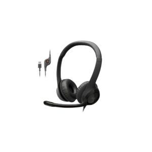 Logitech H390 Wired Headset for PC/Laptop, Stereo Headphones with Noise Cancelling Microphone, USB-A, In-Line Controls, Works with Chromebook - Black