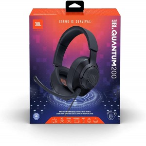 JBL Quantum 200 - Wired over-ear gaming headset with flip-up mic - Black